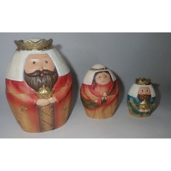 Nativity Nesting doll Set Christmas Kings Holy Family Decoration - Picture 1 of 6